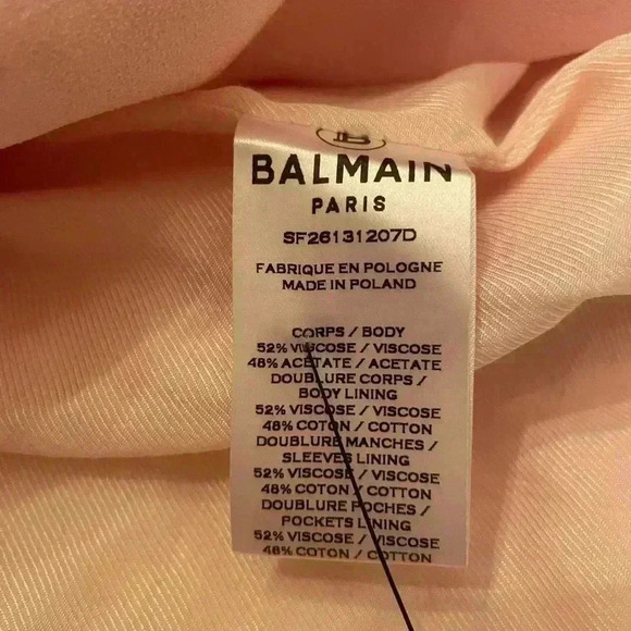 Balmain Jacket Dress Double Breasted Oversized Long Blazer Pink Crepe Mini Dress - Picture 12 of 15